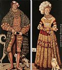 Portraits Canvas Paintings - Portraits of Henry the Pious, Duke of Saxony and his wife Katharina von Mecklenburg